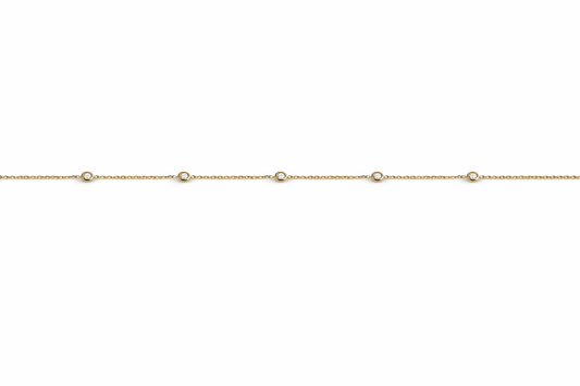 18K (750) Gold Halskette mit Zirkonia Damen – Feine Kette 45 cm | PAEEZE