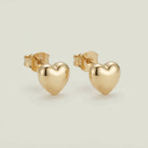 750 Gold Herz Ohrstecker | Kleine Herz Ohrringe aus 18K Gelbgold | PAEEZE