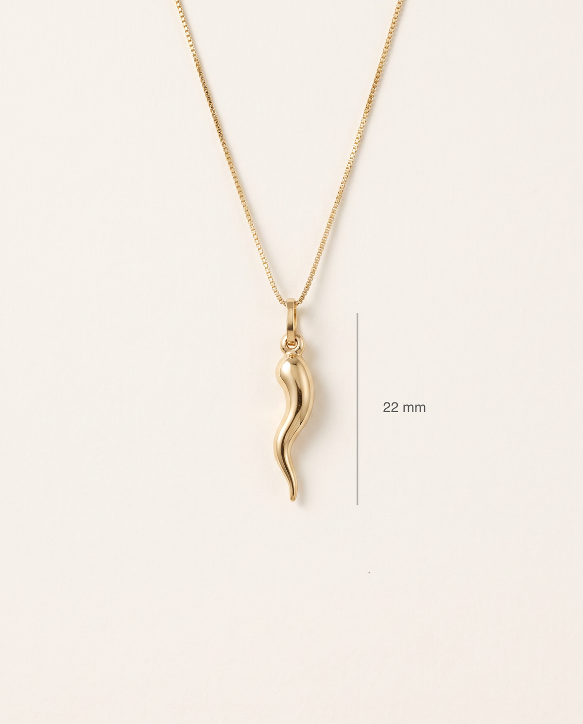 Cornicello-Anhänger aus 750er Gold – italienisches Glückshorn – Ansicht 2