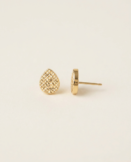Tropfen-Ohrstecker 9 mm aus 750er Gold