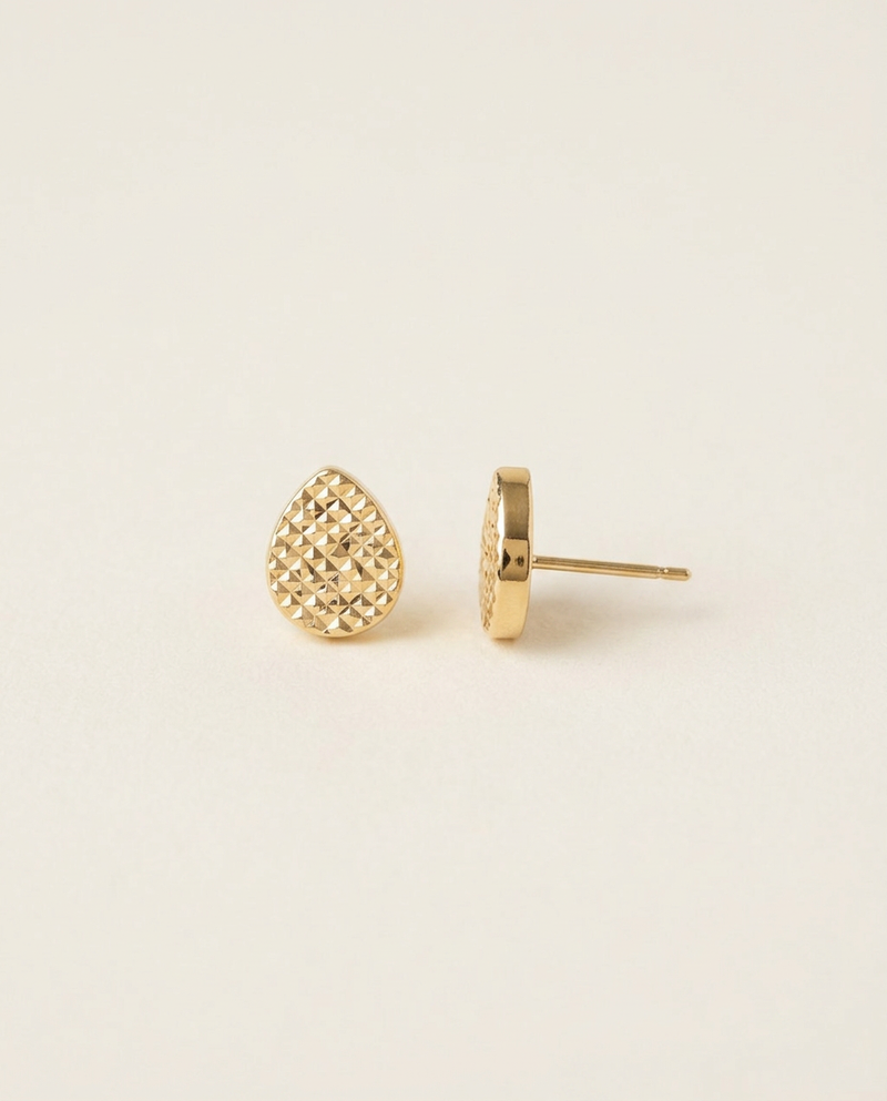 Tropfen-Ohrstecker 9 mm aus 750er Gold