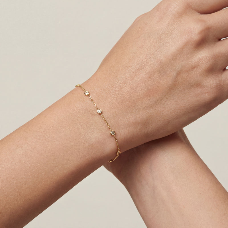 Armband mit Zirkonia aus 750er Gold, 18 cm