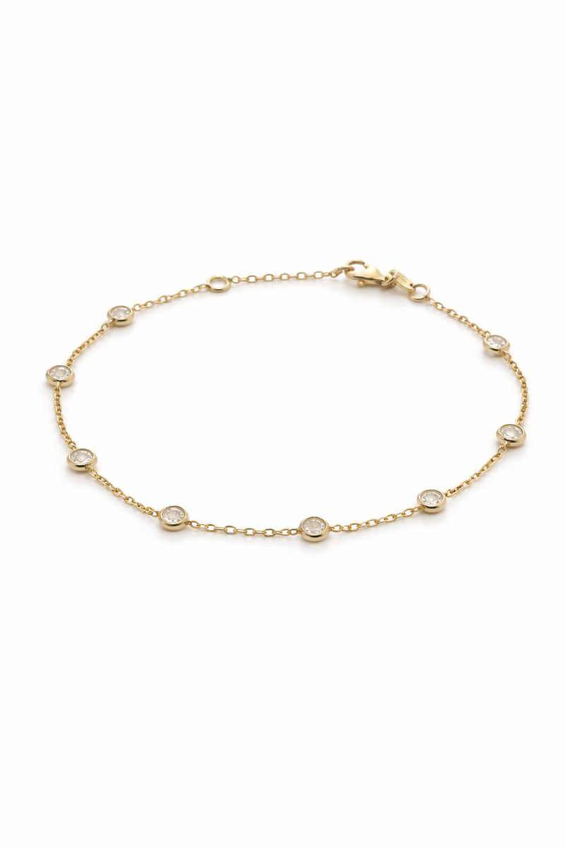 Armband mit Zirkonia aus 750er Gold, 18 cm – Ansicht 2
