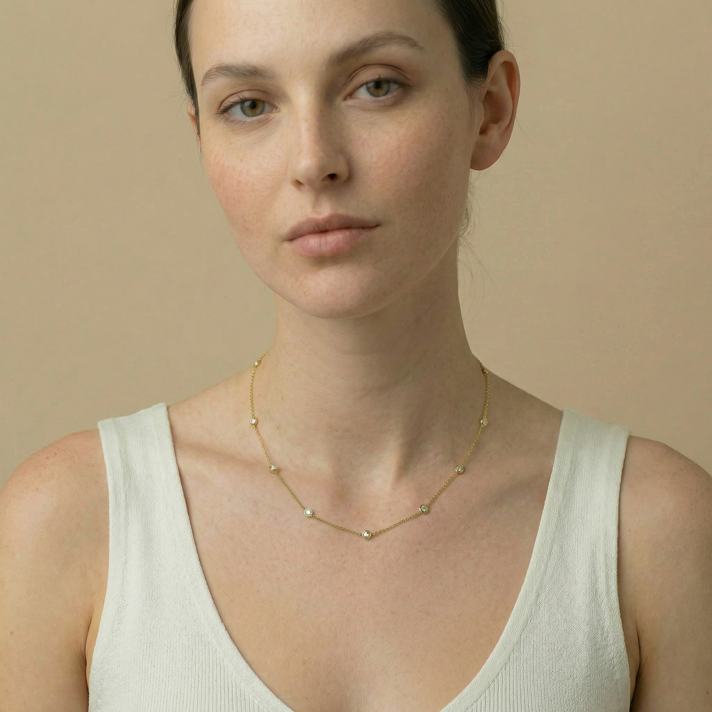 18K (750) Gold Halskette mit Zirkonia Damen – Feine Kette 45 cm | PAEEZE