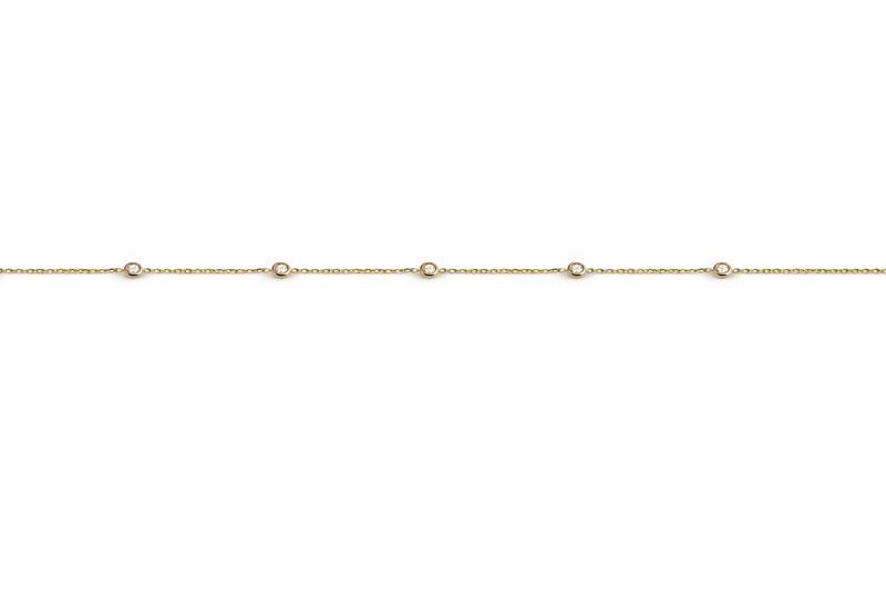Feine Halskette mit Zirkonia aus 750er Gold, 45 cm – Ansicht 4