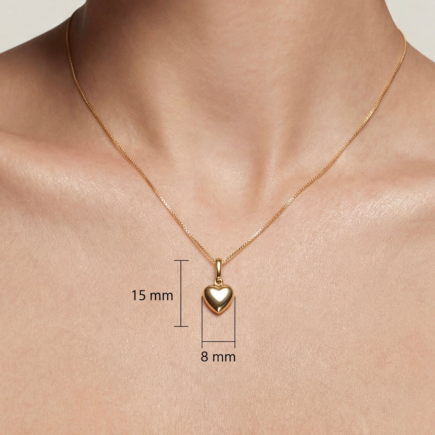 18K (750) Gold Herzkette Damen – Herz Anhänger Halskette | PAEEZE