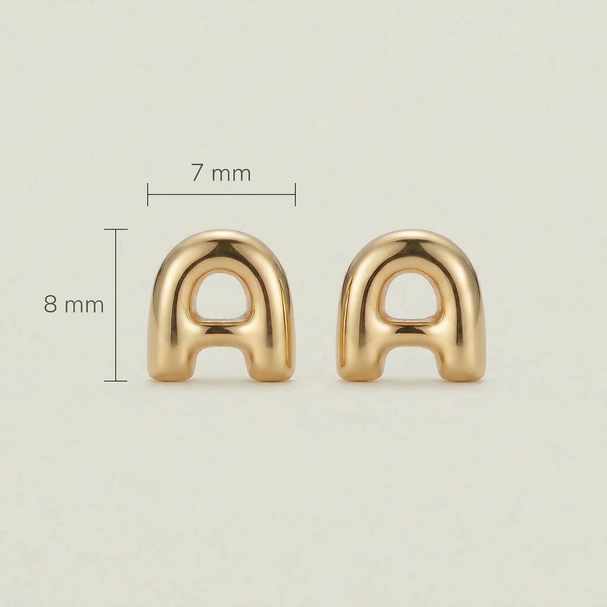 18K (750) Gold Initial Ohrstecker A Damen – Buchstaben Ohrringe | PAEEZE