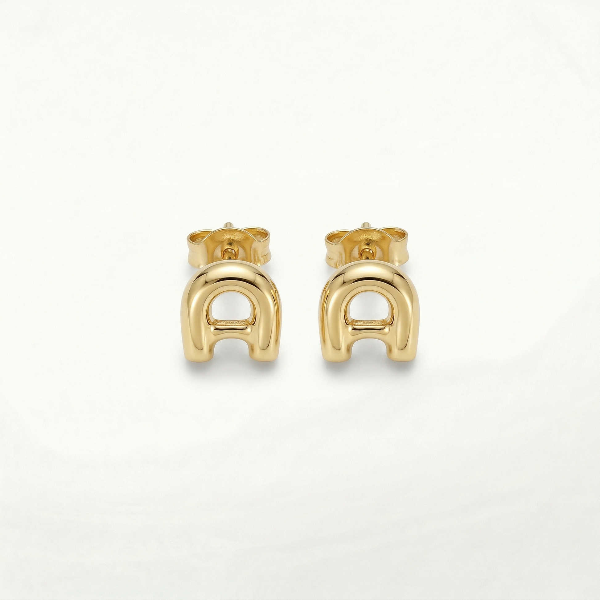 18K (750) Gold Initial Ohrstecker A Damen – Buchstaben Ohrringe | PAEEZE