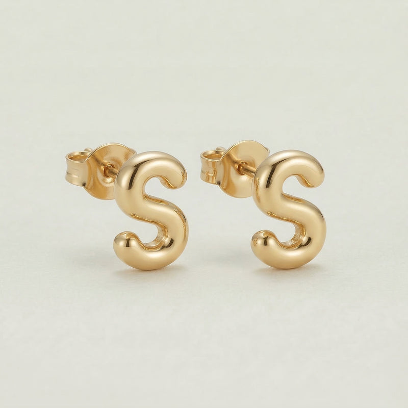 Initial-Ohrstecker S aus 750er Gold – Ansicht 2