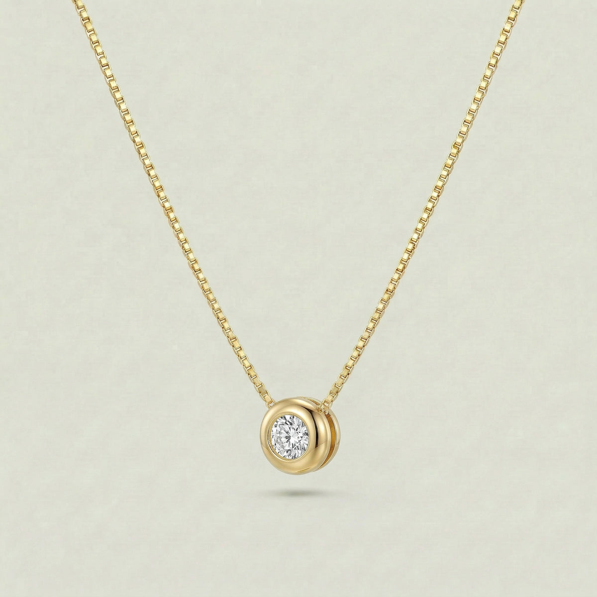 18K (750) Gold Kette mit Zirkonia Anhänger Damen 6 mm | PAEEZE