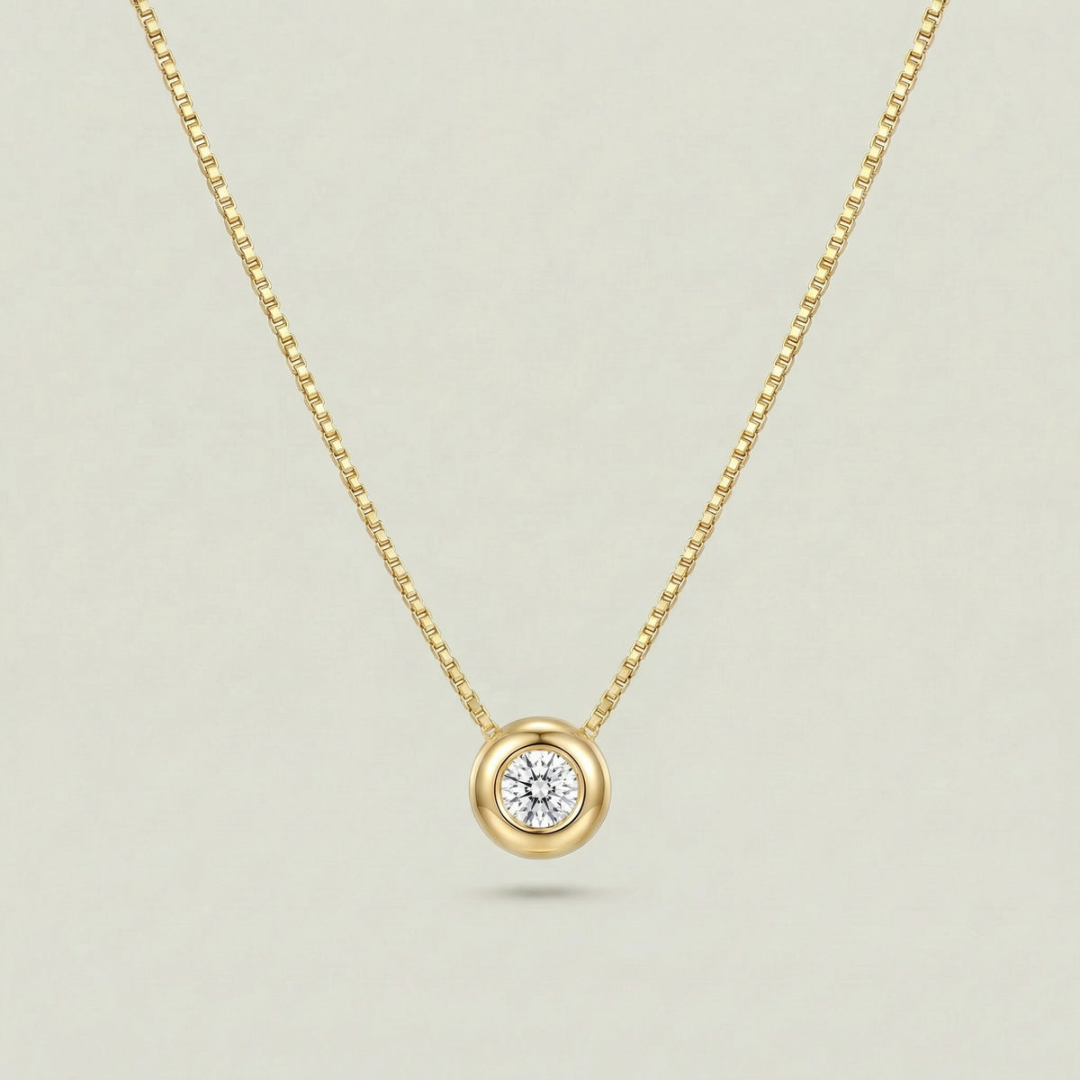 18K (750) Gold Kette mit Zirkonia Anhänger Damen 8 mm | PAEEZE