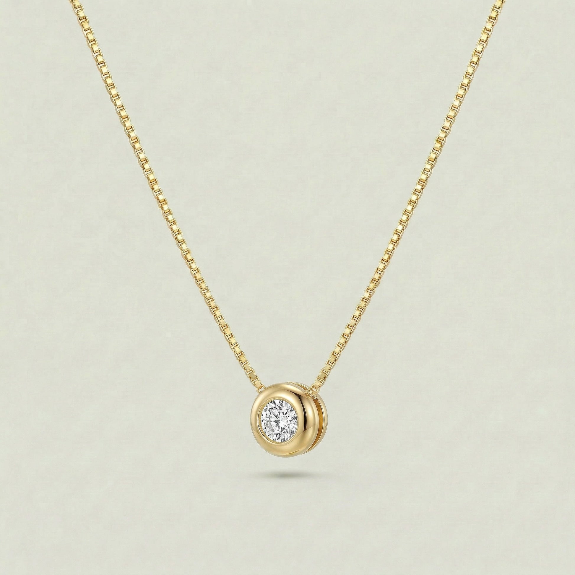 18K (750) Gold Kette mit Zirkonia Anhänger Damen 6 mm – Zeitlos | PAEEZE