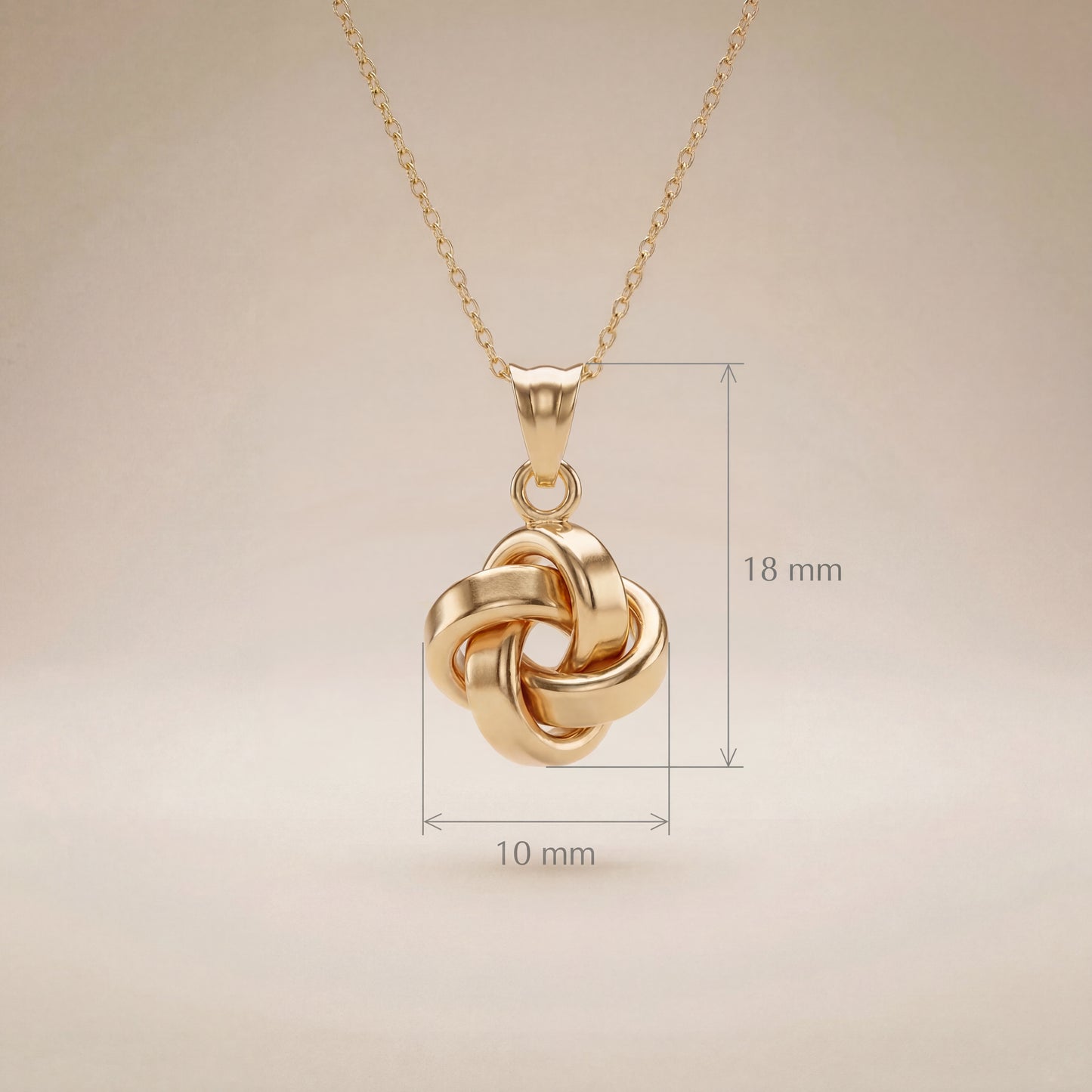 18K (750) Gold Knoten Kette Damen 45 cm – Symbolischer Anhänger | PAEEZE