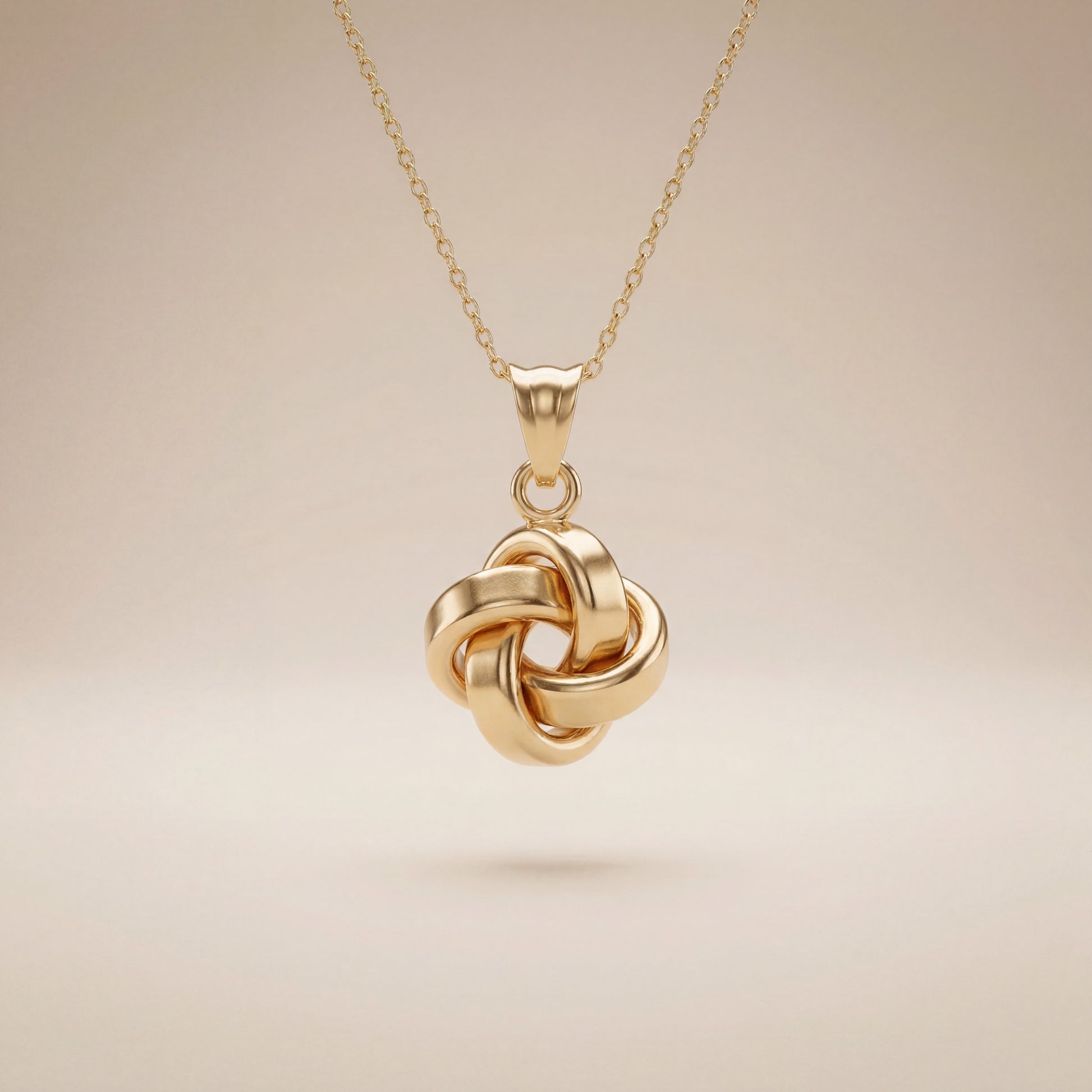 18K (750) Gold Knoten Kette Damen 45 cm – Symbolischer Anhänger | PAEEZE