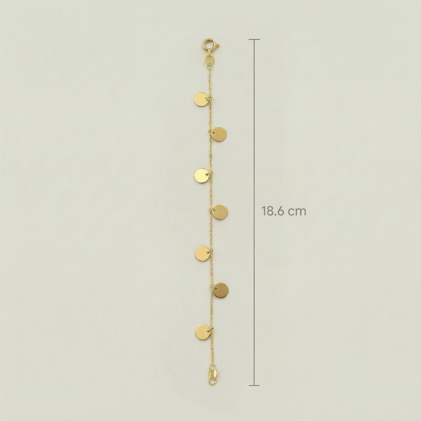18K (750) Gold Münzarmband Damen – Feines Armband mit Anhängern | Made in Italy | PAEEZE