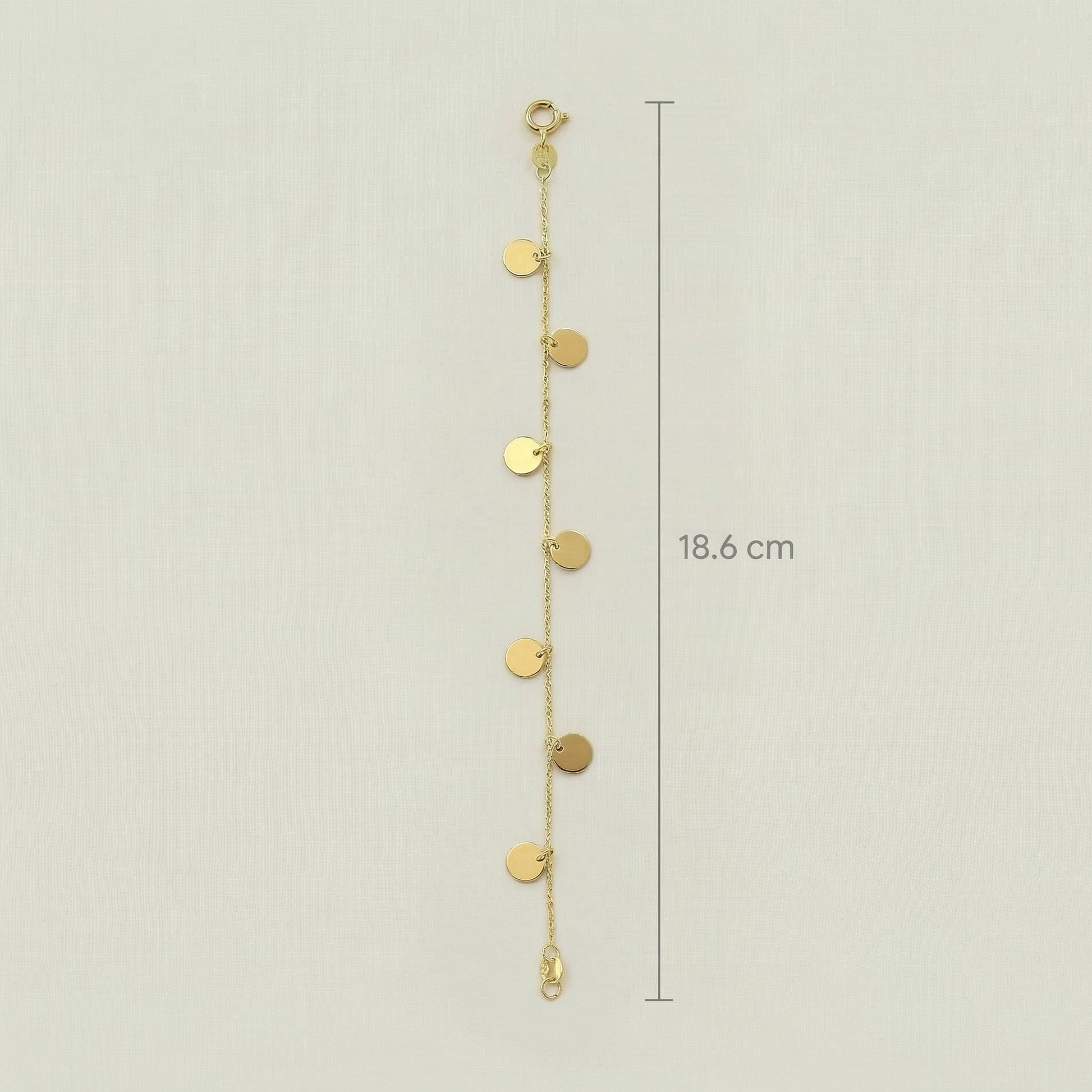 18K (750) Gold Münzarmband Damen – Feines Armband mit Anhängern | Made in Italy | PAEEZE