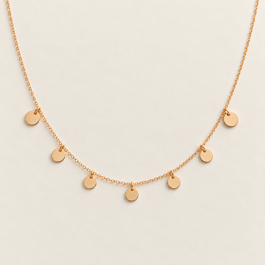 Münzkette mit Anhängern aus 750er Gold, 42,5 cm