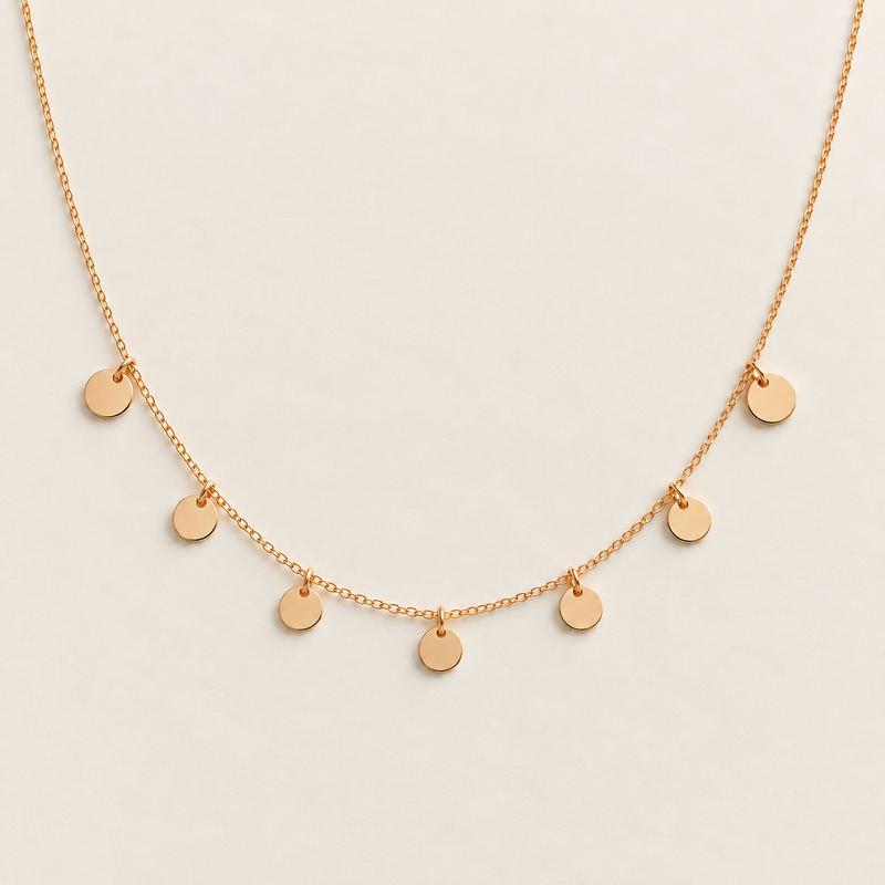 Münzkette mit Anhängern aus 750er Gold, 42,5 cm