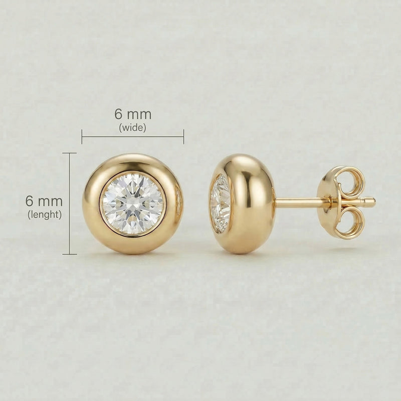 Zirkonia-Ohrstecker 6 mm aus 750er Gold – Ansicht 4