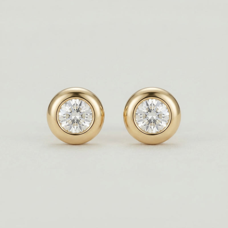 Zirkonia-Ohrstecker 6 mm aus 750er Gold