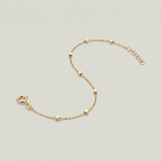 Würfelarmband aus 750er Gold, 19,5 cm