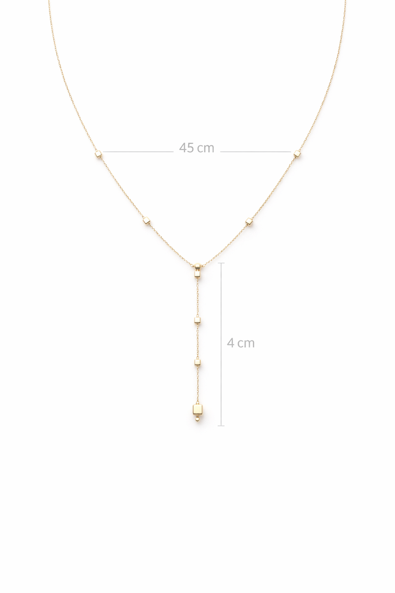 Y-Kette mit Würfeln aus 750er Gold, 45 cm – Ansicht 3