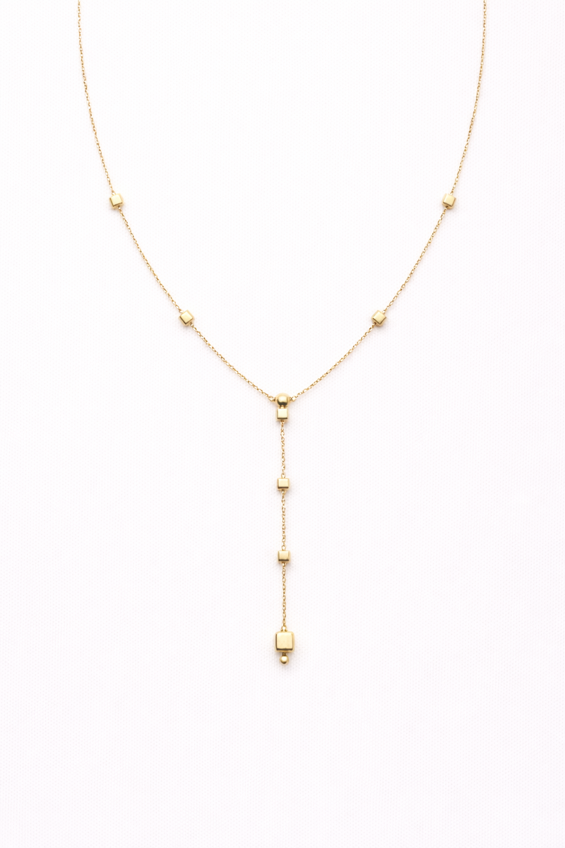 Y-Kette mit Würfeln aus 750er Gold, 45 cm