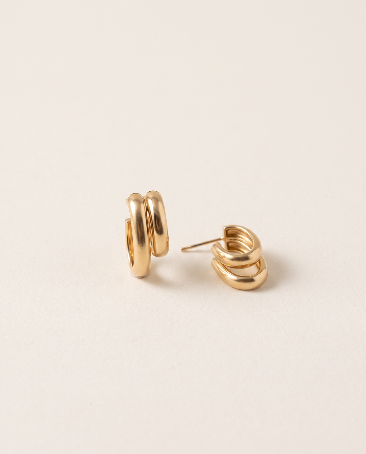 Doppel-Creolen 17 mm aus 750er Gold – Ansicht 5